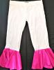 Adult Female Costumes to Hire - Abba Hippy 60's - WHite With Pink Flare Bellbottoms - Size 18